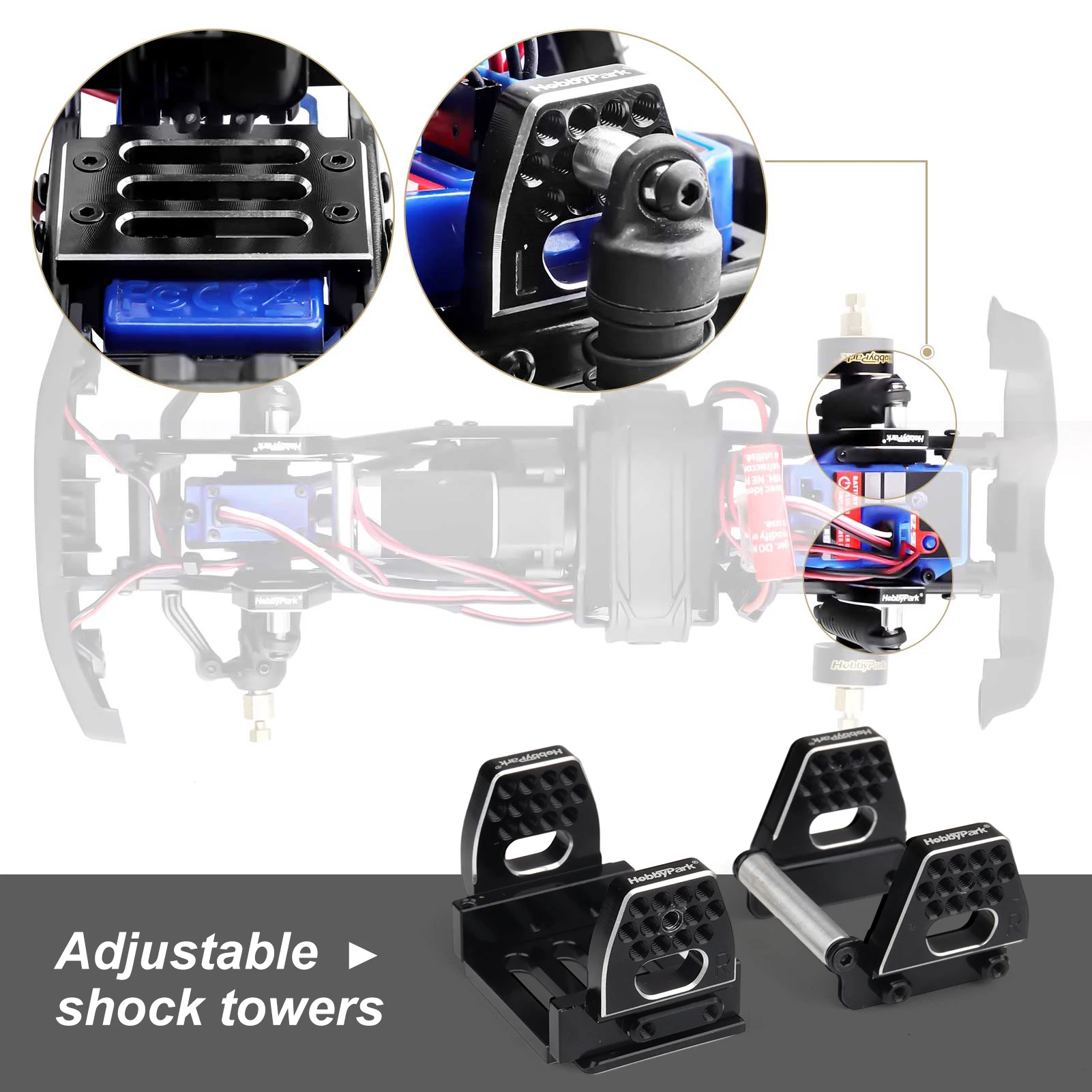 Алюминиевые амортизаторы HobbyPark 59 мм для радиоуправляемого краулера TRX4M 118, регулируемые передние и задние амортизаторы с регулируемыми креплениями (art.: 3920dbbefd56a) - 3920dbbefd56a