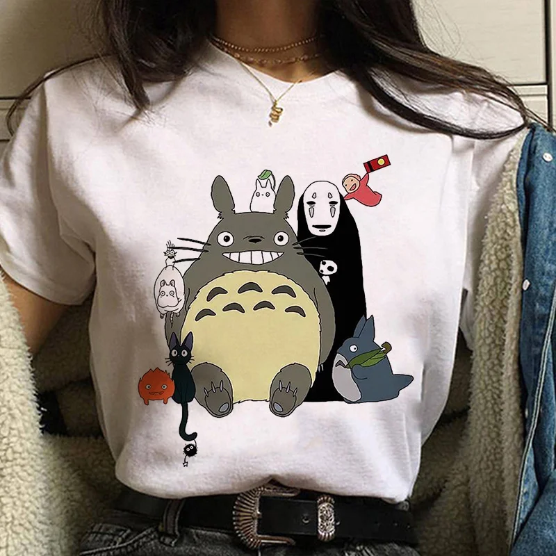 

Футболки Totoro, Женская аниме футболка в стиле Харадзюку, женская одежда y2k 2000s