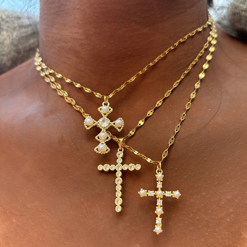 Религиозное ожерелье с крестом для женщин цепочка ожерелья христианский кулон
