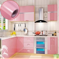 shiny gloss wall stickers solid color self adhesive wallpaper pvc cabinet desktop papel de parede furniture diy decorative films