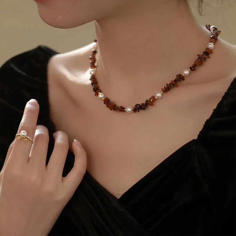 Новое поступление модный натуральный пресноводный жемчуг и агат 14-каратное