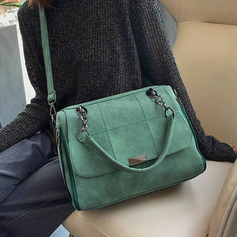 

Matte Ladies Handbag Scrub Women's Shoulder Crossbody Bag PU Leather Casual Tote Travel Handbag Female Bag