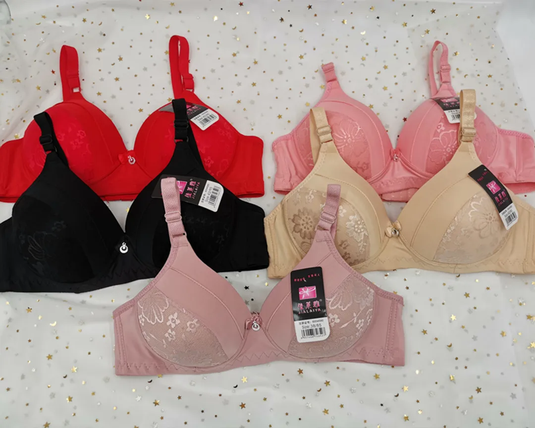 

3PCS Size 36/38/40/42 Quinquagenarian Thin Bra Women Underwear