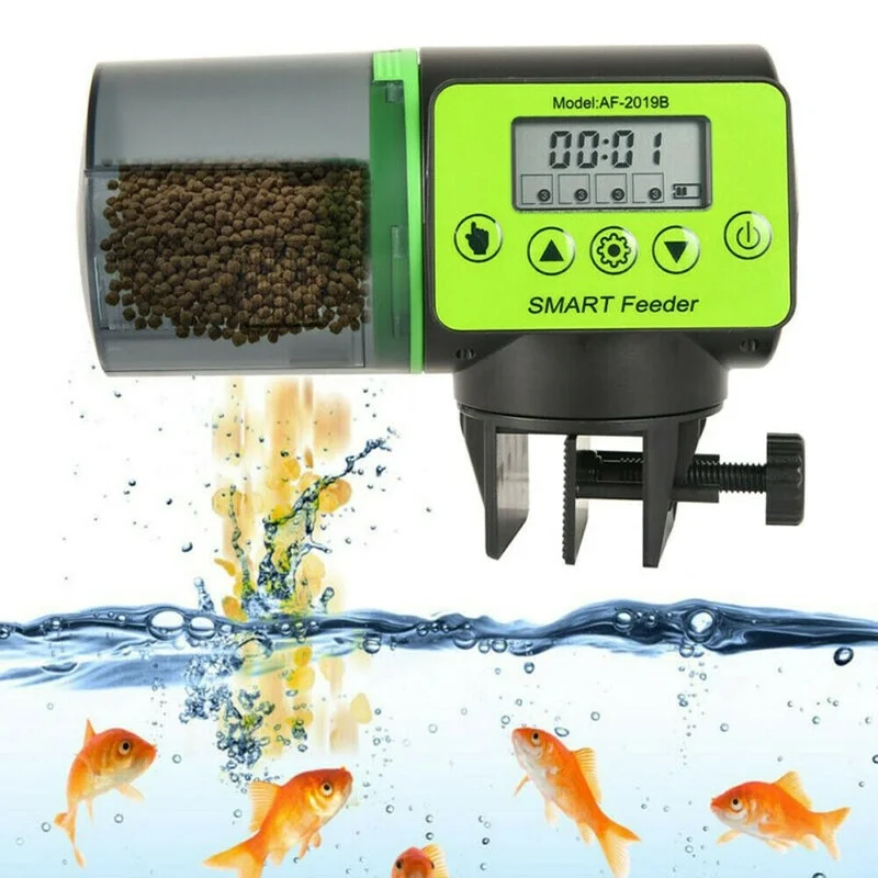 

200ml Automatic Fish Feeder Digital Fish Tank Aquarium Electrical Plastic Timer Feeder Food Feeding Dispenser Tool Fish Feeder