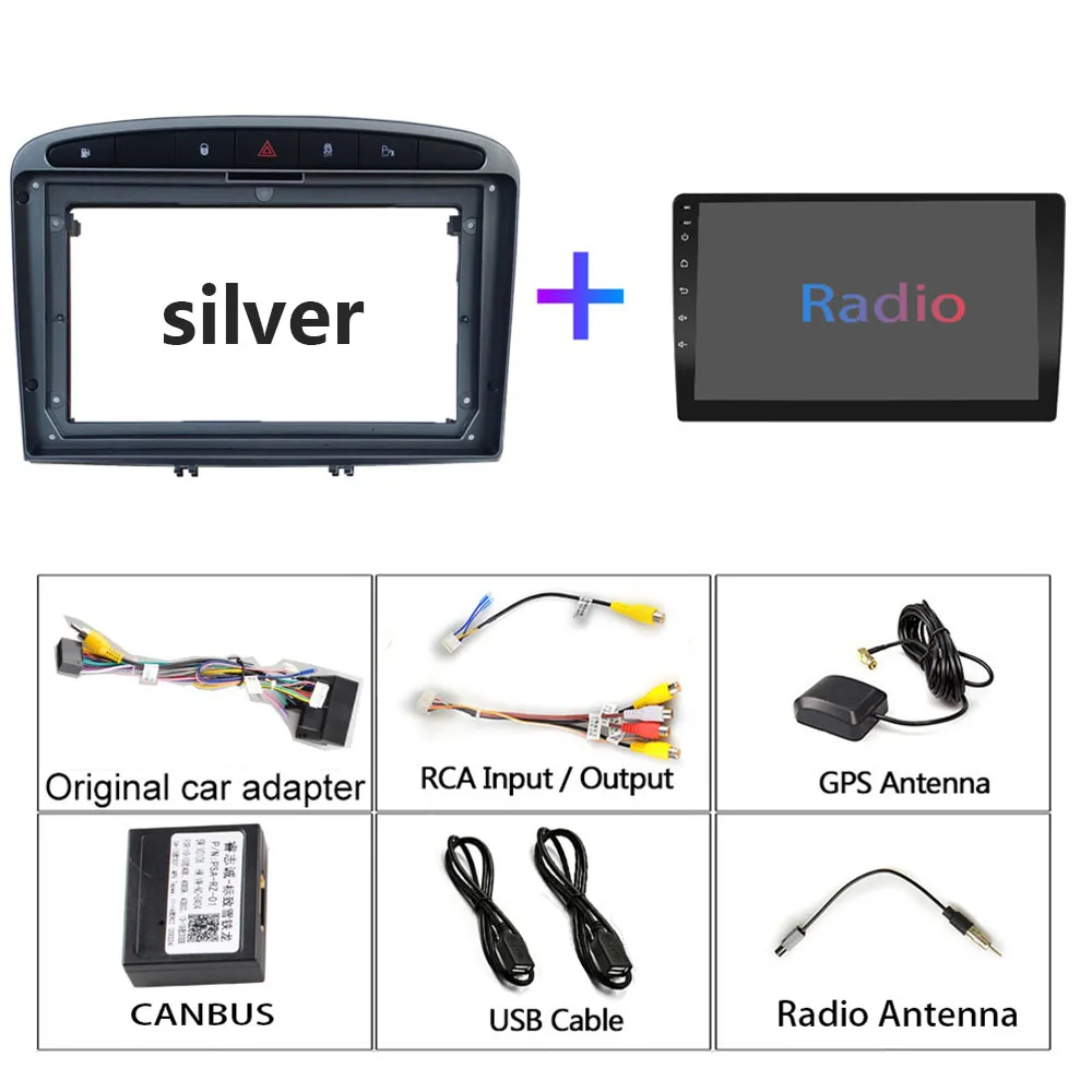 2 din car radio 2+32 multimedia android player No DVD apple carplay Auto GPS navigation For Peugeot 408 308 308SW 2010 |