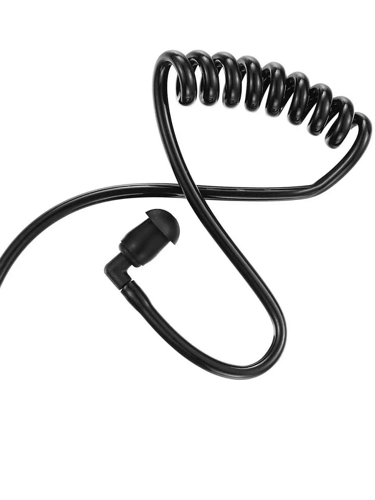 Coiled Acoustic Tube Replacement for Two-Way Radio Audio Kits Headset Walkie Talkie Earpiece Packed of 5 Pieces with Ear Tips-Bl