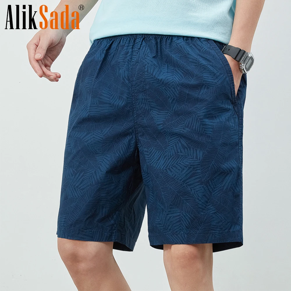 

Новинка лета 2022, тонкие свободные дышащие Пятиточечные брюки, повседневная одежда, домашние брюки, мужские трендовые шорты с принтом