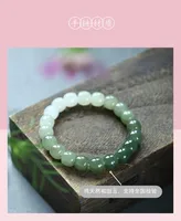 100% natural Hetian green jade bangle Handcarved jade beads bracelet for women men jade gift beads bracelet bangles