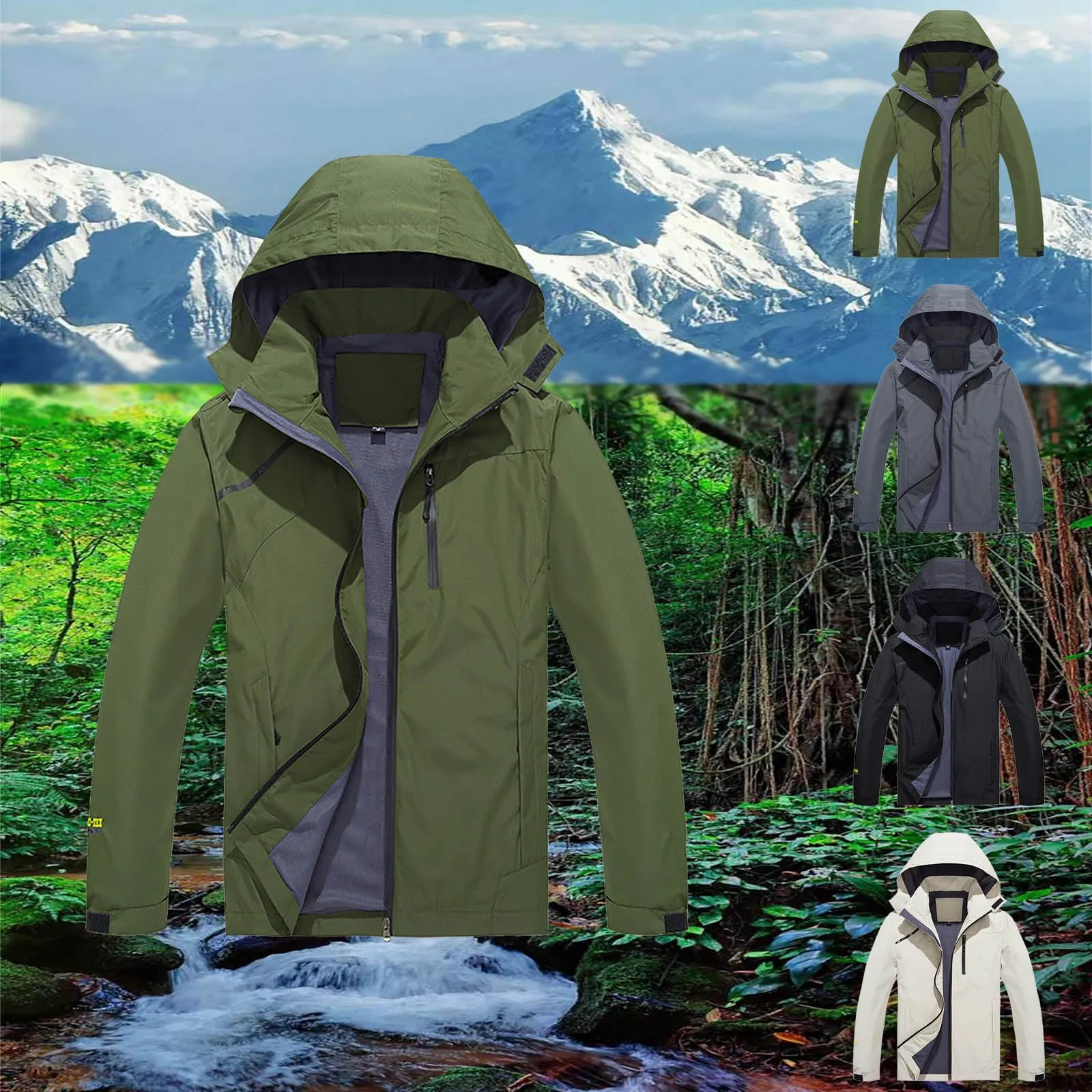 Мужская однотонная Спортивная уличная куртка с капюшоном повседневное пальто