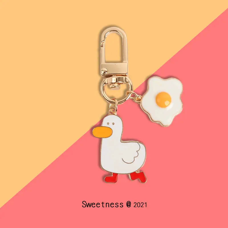 

Personalized Custom Key Chain Ring Engraved Duck Ins Stainless Steel Keyring Wedding Anniversary Gift for Airpods Bag Accessorie
