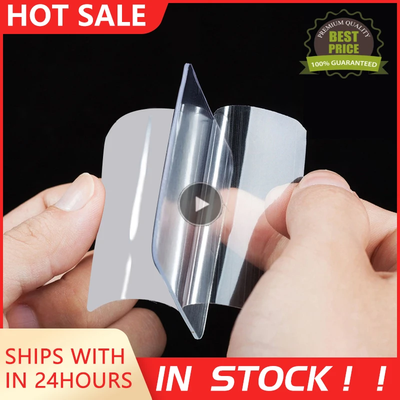

Double-Sided Adhesive Wall Hooks Hanger Strong Transparent Wall Holder For Kitchen Multi-Purpose Hooks Double-sided Sticker