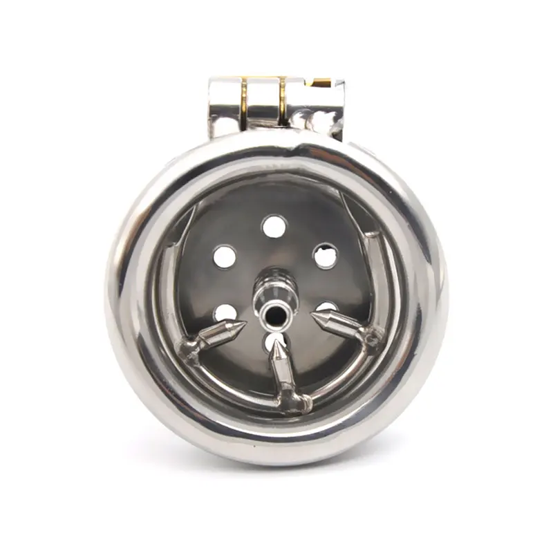 Новое маленькое стальное мужское устройство для воздержания Trumpet Cage Chastity с анти-снятием кольца Уретральный катетер V4 Lock для мужчин.