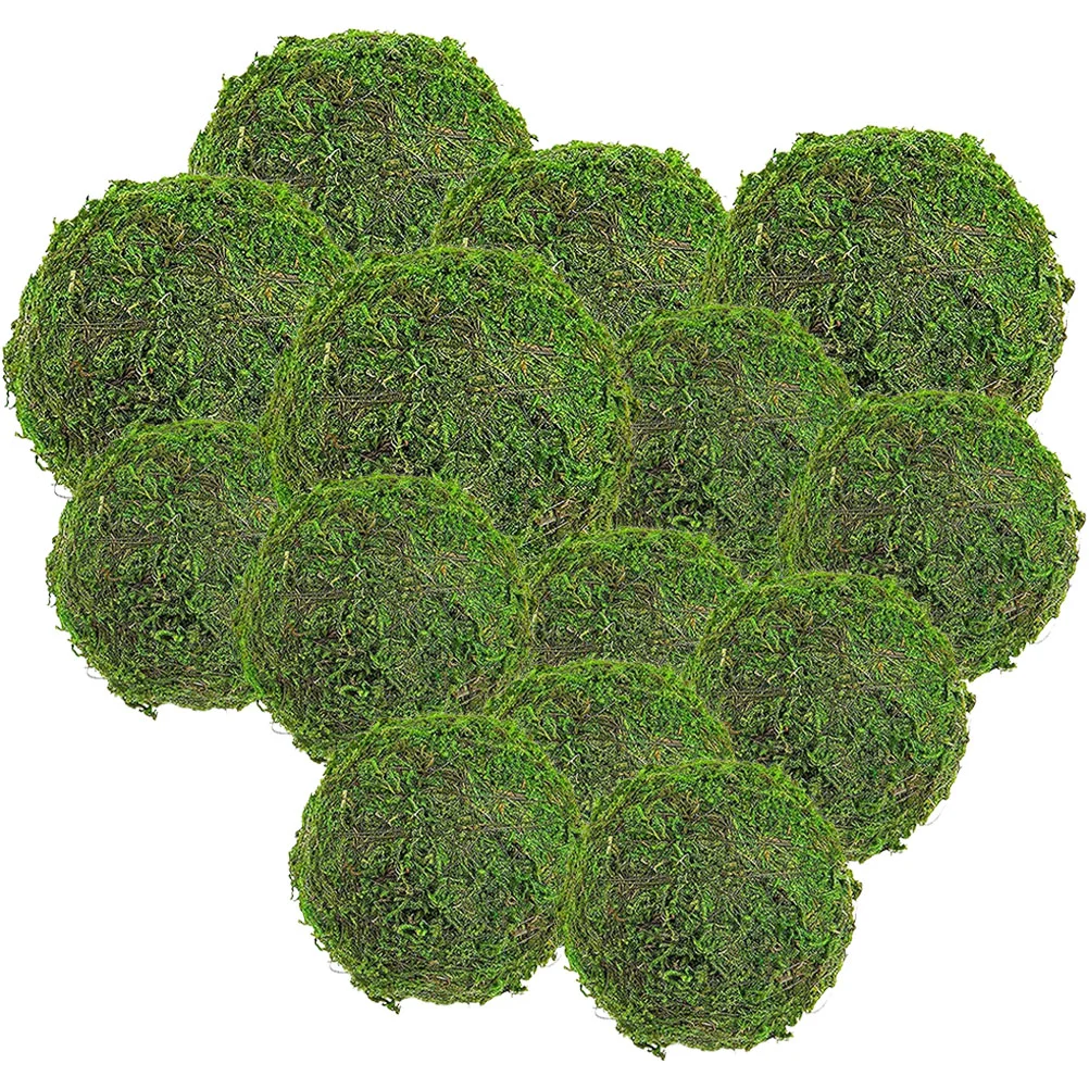 

14pcs Decorative Moss Balls Dried Grass Balls for Vases Table Planter Weddings Parties
