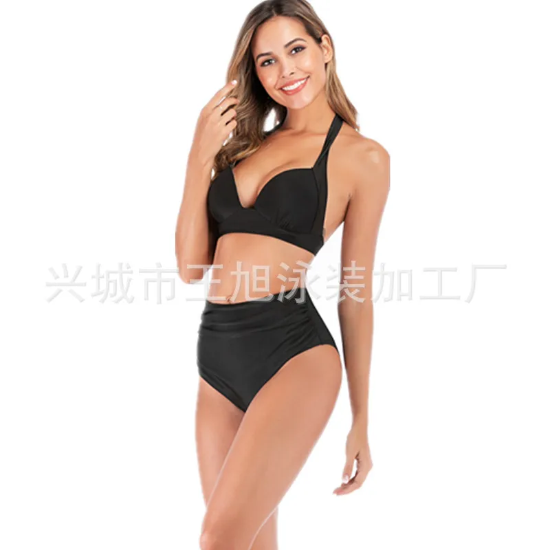 

Купальник-бикини с треугольным разрезом, с высокой талией