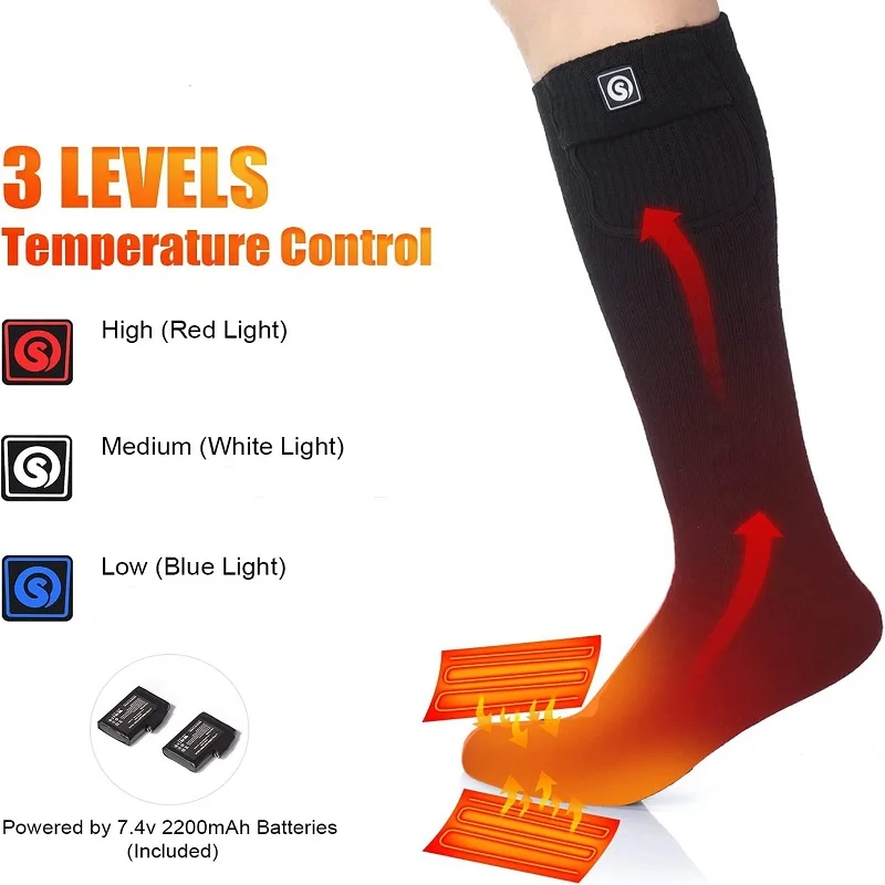 Heated Socks Rechargeable Battery Thermal Stockings Woman Men's High Sock Electric Motorcycles Ski Cycling Fishing Thickened