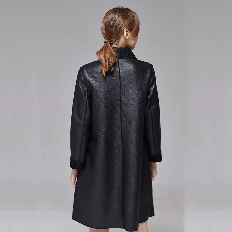 Long Jacket Women Leather Jacket 2022 Coats Leather Jacket Women Winter Jacket Women Heavy Jackets Warm Thicken Leather Jacket