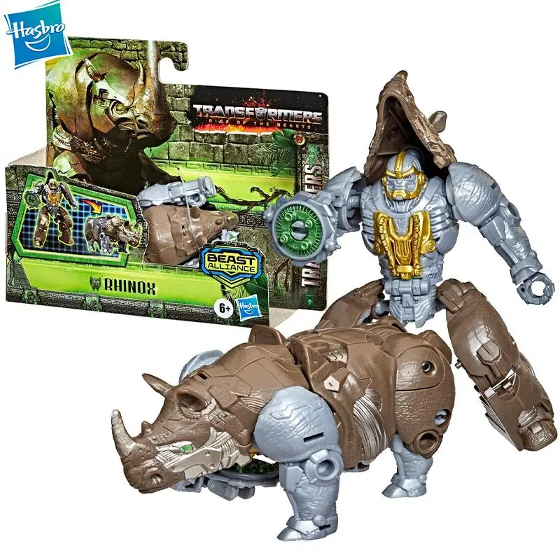 

In Stock Hasbro Transformers Movie 7 Rise of the Beasts Battle Changer Rhinox Robot Anime Figure Action Model Toys Gift