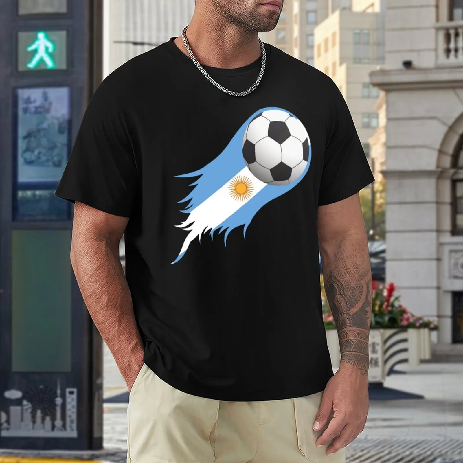 

Argentina Football Team Lioneler And Messis Football Player Sports Championship Classic Top Tee High Grade Travel USA Size