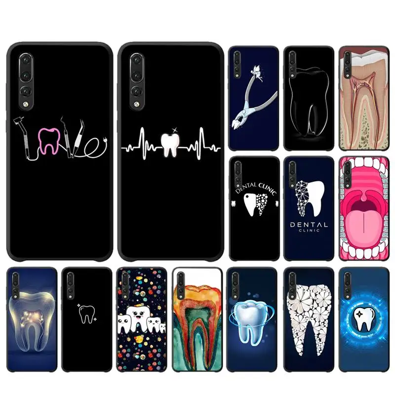 

Dentist Tooth Pattern Phone Case for Huawei P30 40 20 10 8 9 lite pro plus Psmart2019