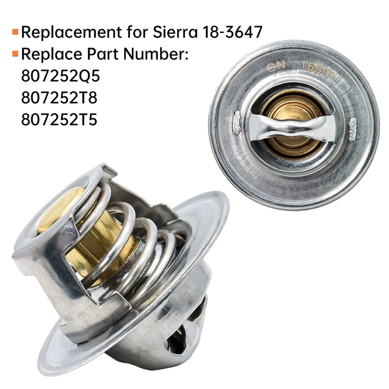 Комплект термостата 807252 Замена Q5 для Mercruiser с рукавом 160 ° 4 3 л 5 0 7 8 2 1987 г. Т8