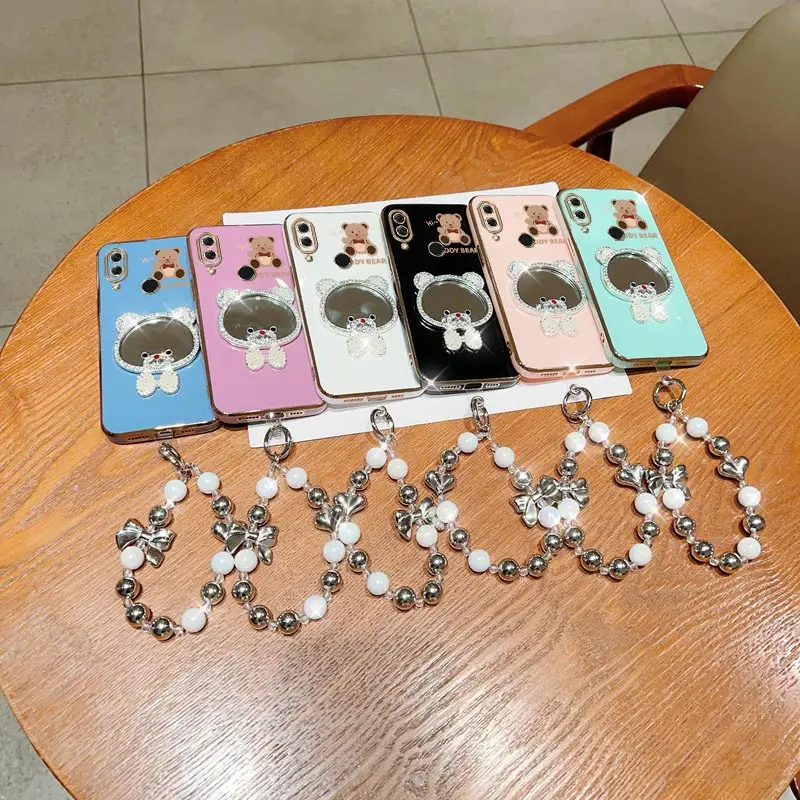 Чехол-браслет с жемчужным ремешком и бантом для Huawei Nova 3 3i 4 5 5i 6 6i 7 8 8i 9 9z 10 11 12 SE Pro