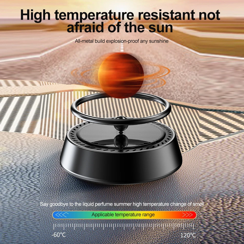 

Solar floating planet car aromatherapy Diffuser Accessories Light Sense Rotating Center Console Auto Car Air Freshener