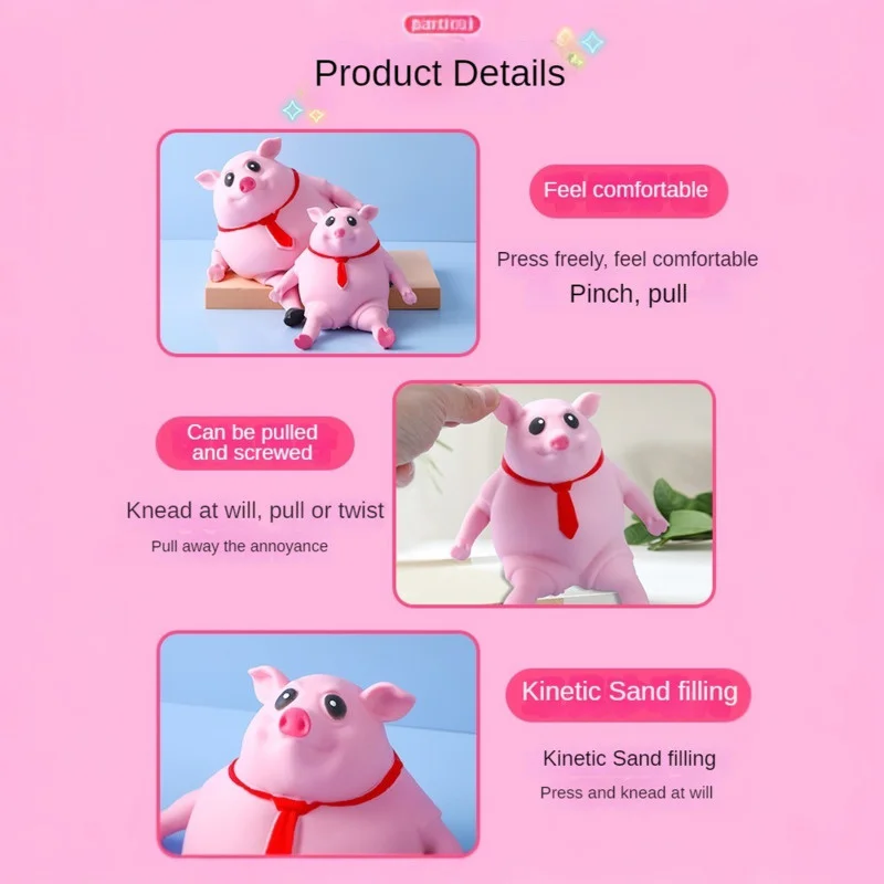 Симпатичная розовая свинка игрушка-антистресс свинка-сжималка T 1000 сжимаемая
