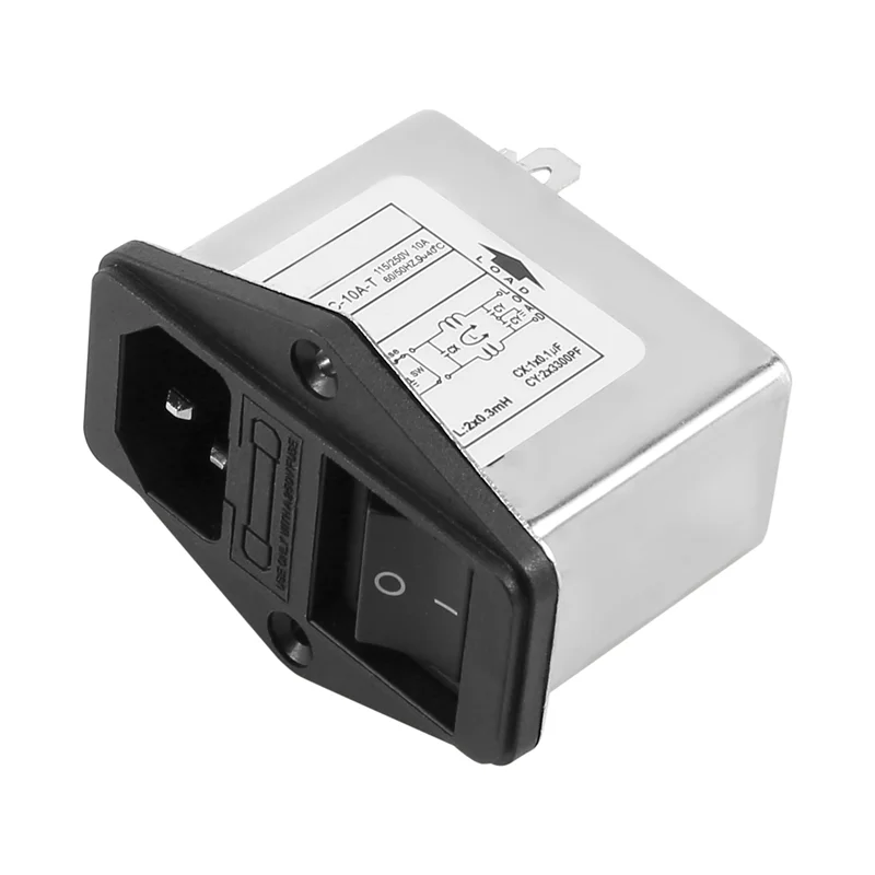 Наконечники для пайки IEC 320 C14 фильтр EMI + лодочный выключатель держатель