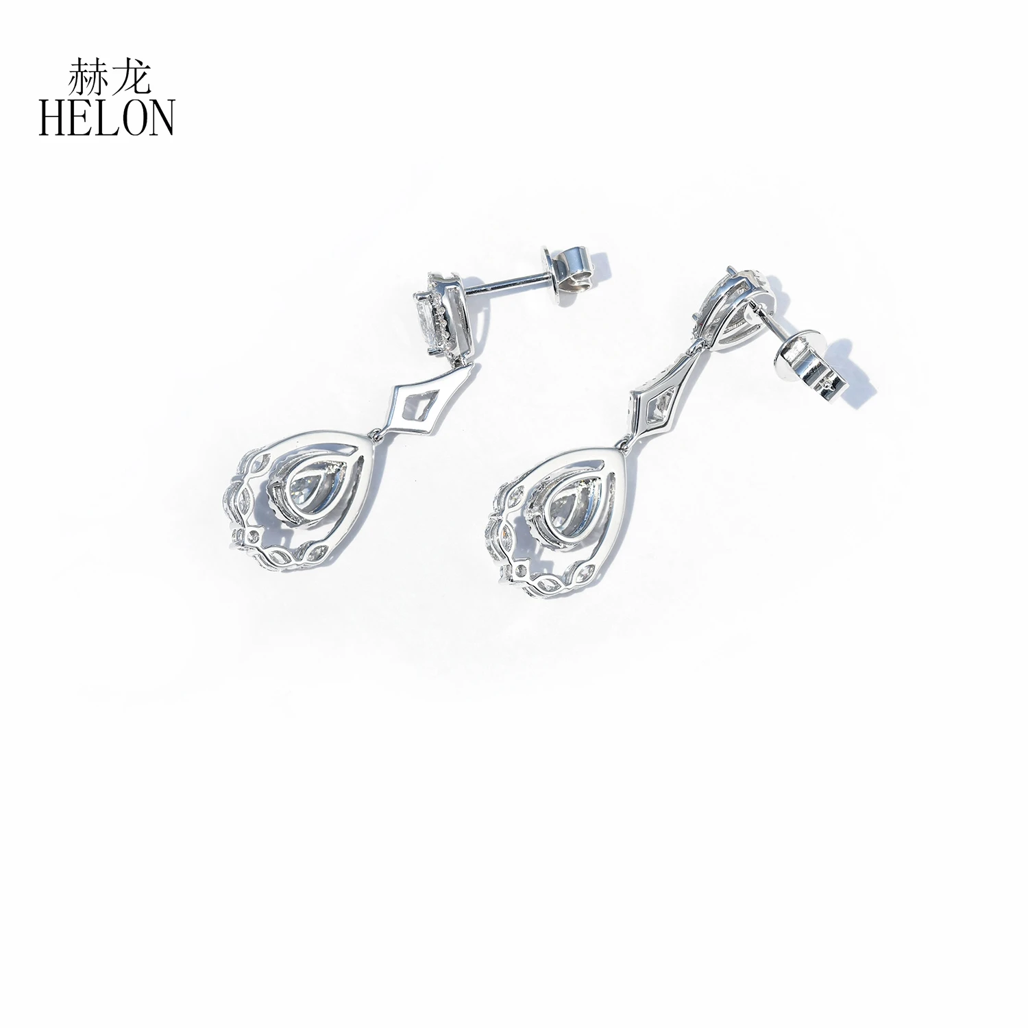 Серьги-гвоздики HELON из белого золота 18 К 14 к 10