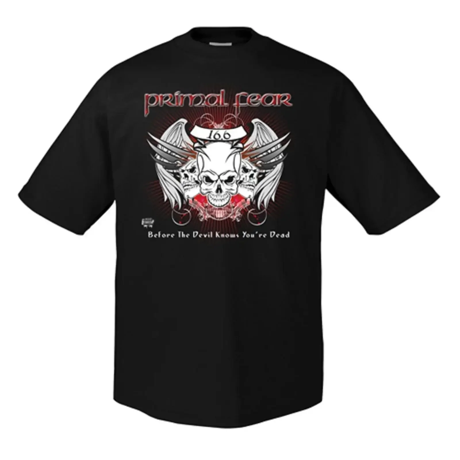 Фото Футболка Primal Fear 16 6 Skulls, размер M/L, винтажная, с эффектом потертости, дизайнерская, дышащая, мягкая, стильная, эластичная, повседневная №1