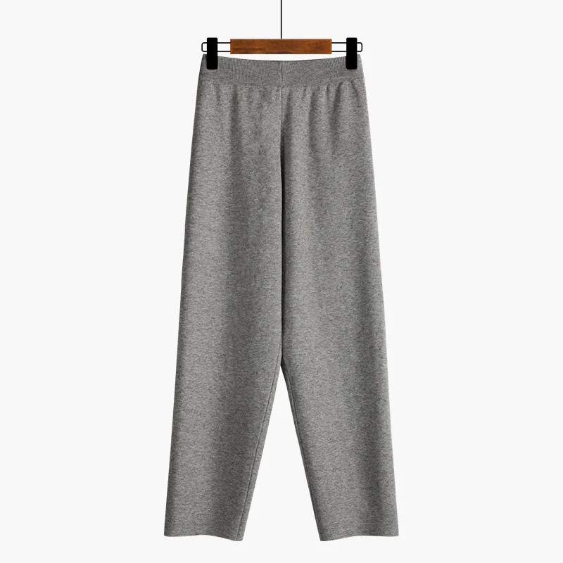 

Girls Winter Knitted Pants High Waisted Slim Harem Pants Women Cropped Pants Casual Thick Knitwear Trousers Long Sweatpants
