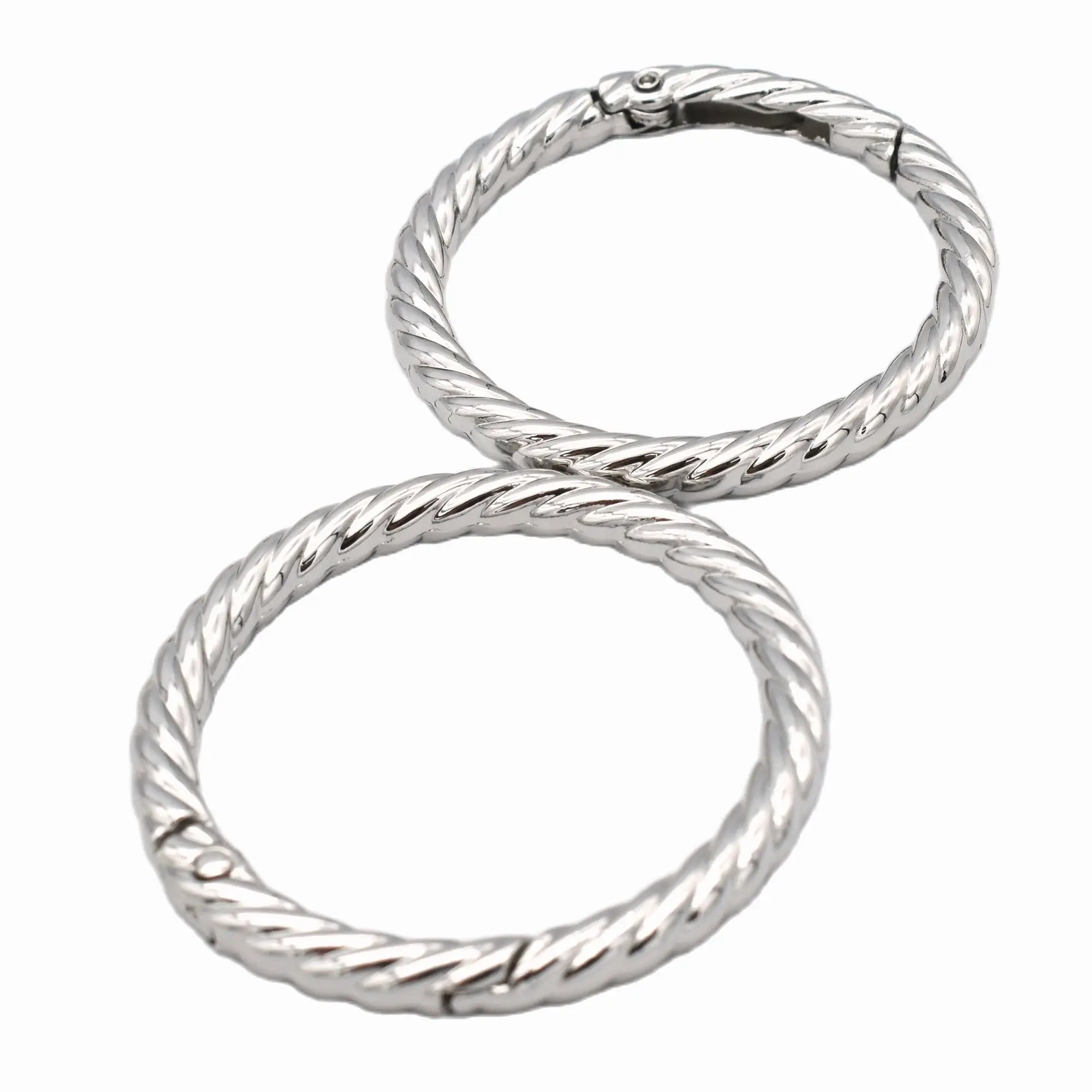 

Silver Spring Rings Adjustable Buckles Spring Rings Slide Bag Clasps Hook Round Push Gate Snap Hook Handbag Buckles 38 mm