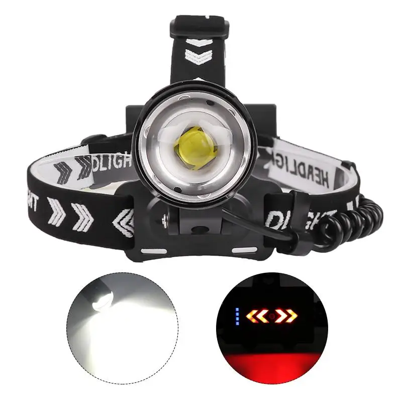

Powerful LED Headlight Sensor Head Light USB Rechargeable Zoomable Headlamp Head Torch Head Flashlight for Camping Hiking Hot