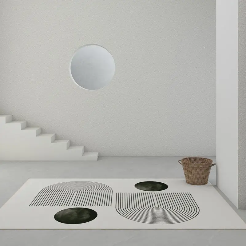 

Wabi-sabi Japanese Style Living Room Bedroom Modern Light Luxury Nordic Sofa Coffee Table Carpet Abstract White Floor Mat