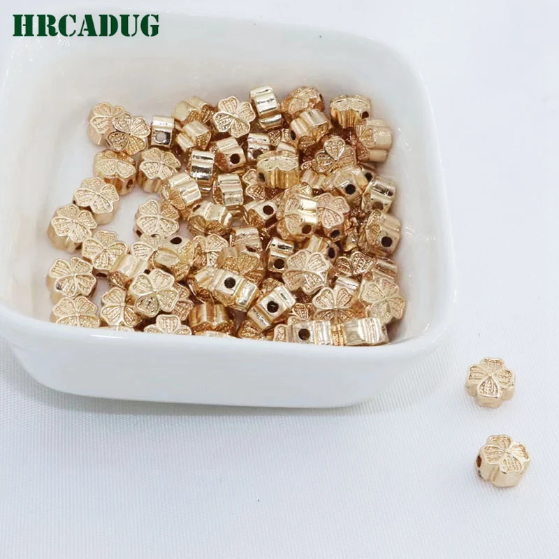 6.5mm Flower Bead 18K Gold Plated Copper Bulk Spacer Beads Separating For Beads DIY Jewelry Making Accessories Supplies Findings