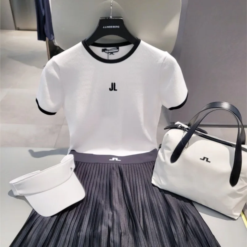 Women's  Half Sleeve Slim Fit Ribbed Knit Tee T-Shirts