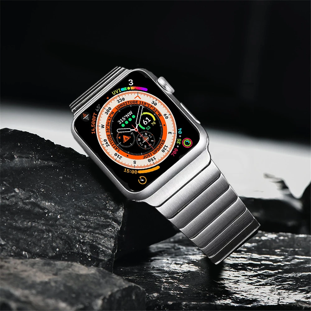 49mm Stainless Steel Link Strap for Apple Watch Band Ultra 49mm 8 7 45mm 41mm Men Bracelet for Iwatch 6 5 4 Se 40mm 44mm 38 42mm