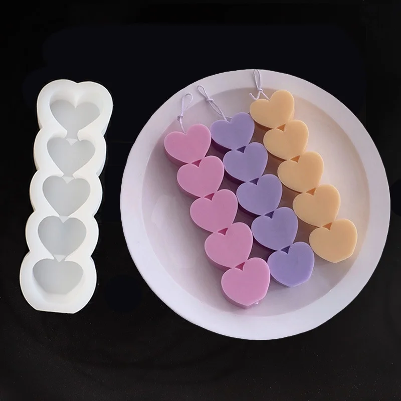 

Heart Shape Scented Candle Mold Silicone Mold Handmade DIY Mousse Cake Chocolate Sugarcane Silicone Mould