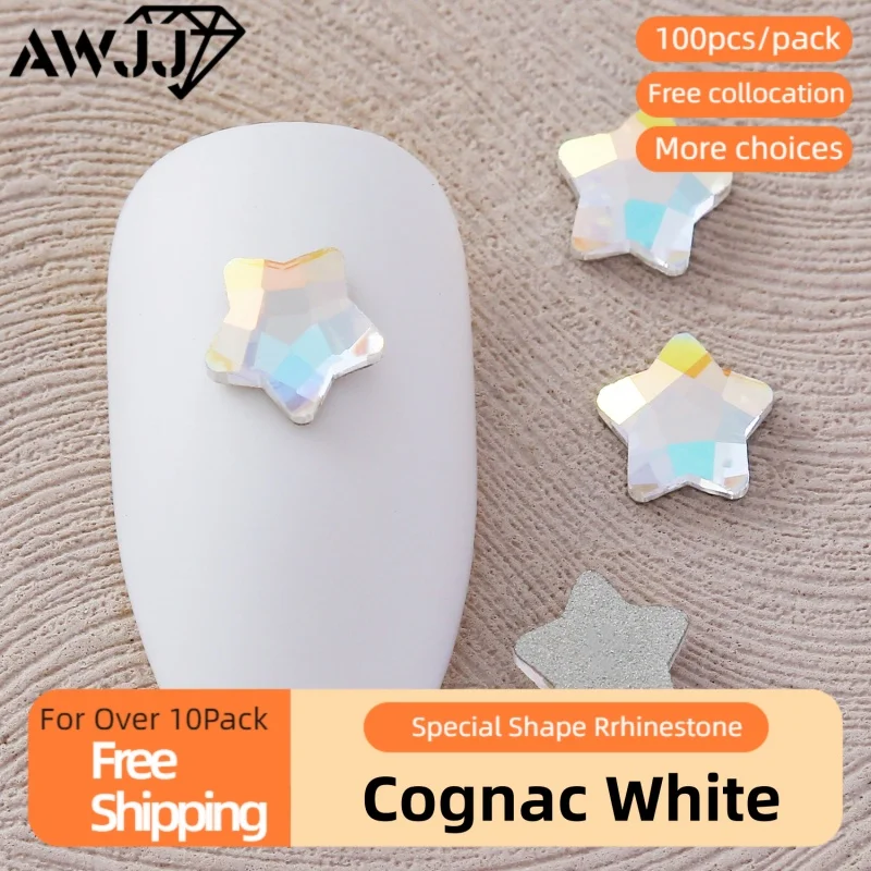 Белые самоклеящиеся стразы для ногтей 100 шт.