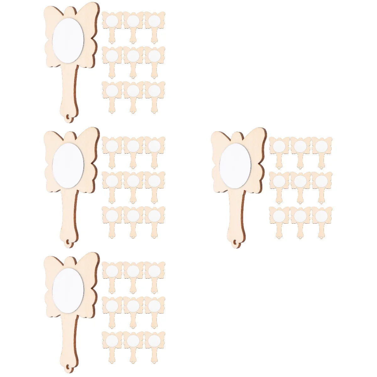 

Mirror Kids Mini Wooden Toy Mirrors Unfinished Adorable Diy Decorative Painting Handheld Hand Delicate Makeup Wood Supplies Toys