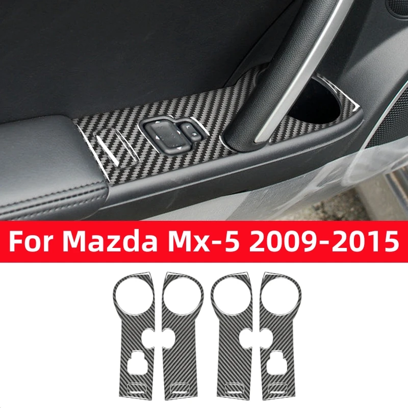 

For Mazda MX-5 MX5 Miata NC 2009-2015 Auto Door Control Panel Armrest Cover Sticker Roadster Interior Carbon Fiber Accessories