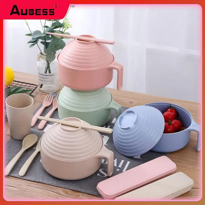 

Wheat Straw Spoon Large Capacity Buddha Series Fork Canteen Anti Falling Household Tools 5/7piece Set Chopstick Household