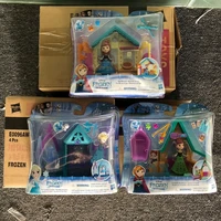disney frozen little kingdom elsa anna play house scene girls doll gifts toy model anime figures collect ornaments