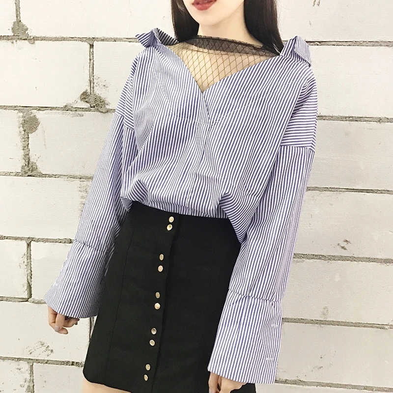 Женская рубашка из хлопка и полиэстера