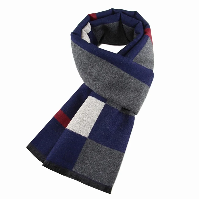 

Winter Warm Scarf Men Designer Plaid Cashmere Shawls Luxury Brand Casual Tassel Wrap Man Business Tartan Scarves Pashmina