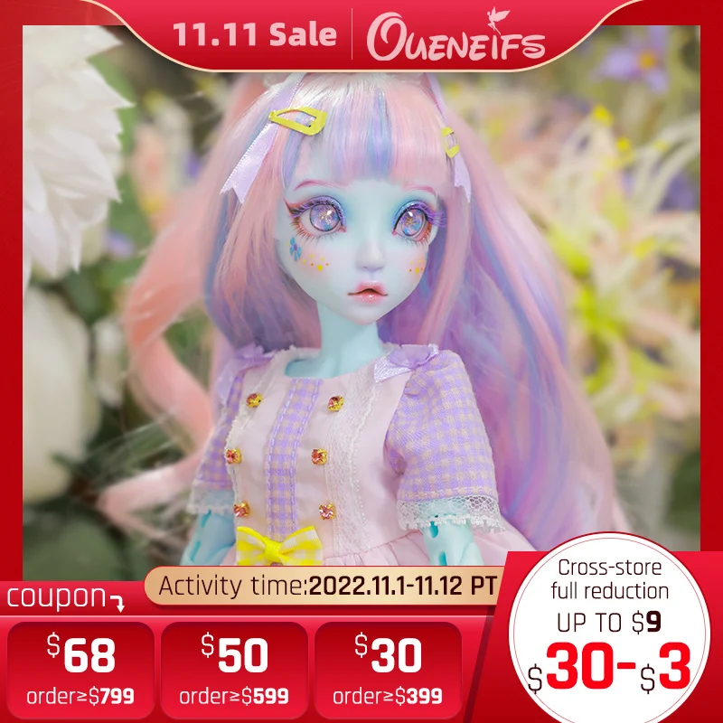 Продажа Миндаль BJD кукла 1/4 Shuga Фея Смола 38,5 см художника ручная работа лицо вверх мятный цвет кожи полный набор кукол