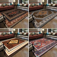 turkish persian ethnic style carpet printing living room door mat with crystal velvet non slip mat