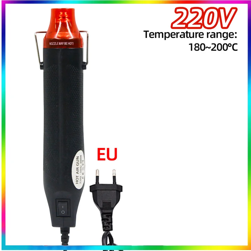 300W Hot Air Heat Gun Electric Power Temperature Blower Mini Tool for DIY Shrink Tubing Soldering Wrap Plastic Rubber Stamp