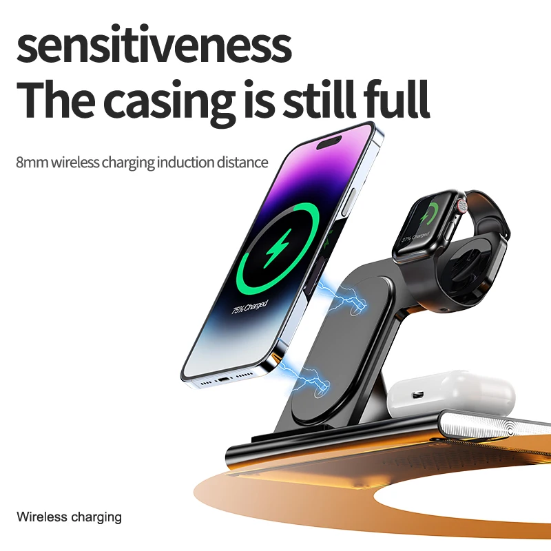 

20W 3 in 1 Magnetic Wireless Charger Stand for iPhone 14 13 12 Pro Max Apple Watch Airpods Induction Fast Charging Station