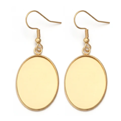 Основы для сережек овальные из нержавеющей стали 6 шт.